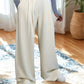 Cream Wide-Leg Formal Trousers – Minimal Elegant Design