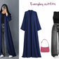 ZODIC Navy Luxe Abaya Combo
