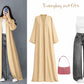 ZODIC Cream Beige Flow Abaya Combo