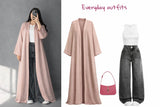 ZODIC Dusty Peach Elegant Abaya Combo