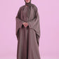 Flowy Farasha Cut Abaya - Olive Brown