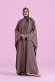 Flowy Farasha Cut Abaya - Olive Brown