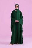 Farasha flowy cut abaya - Dark Green