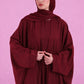 Burgundy Farasha flowy cut abaya