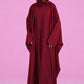 Burgundy Farasha flowy cut abaya