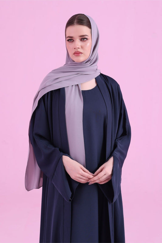 Basic Kimono Style Abaya - Navy Blue
