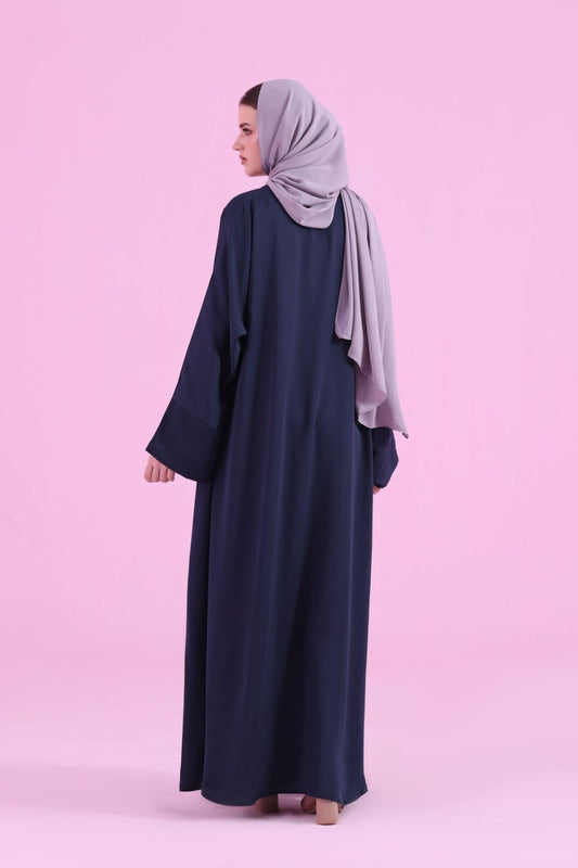 Basic Kimono Style Abaya - Navy Blue
