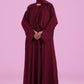 Basic Kimono Style Abaya - Burgundy