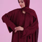 Basic Kimono Style Abaya - Burgundy