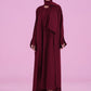 Basic Kimono Style Abaya - Burgundy