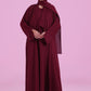 Basic Kimono Style Abaya - Burgundy