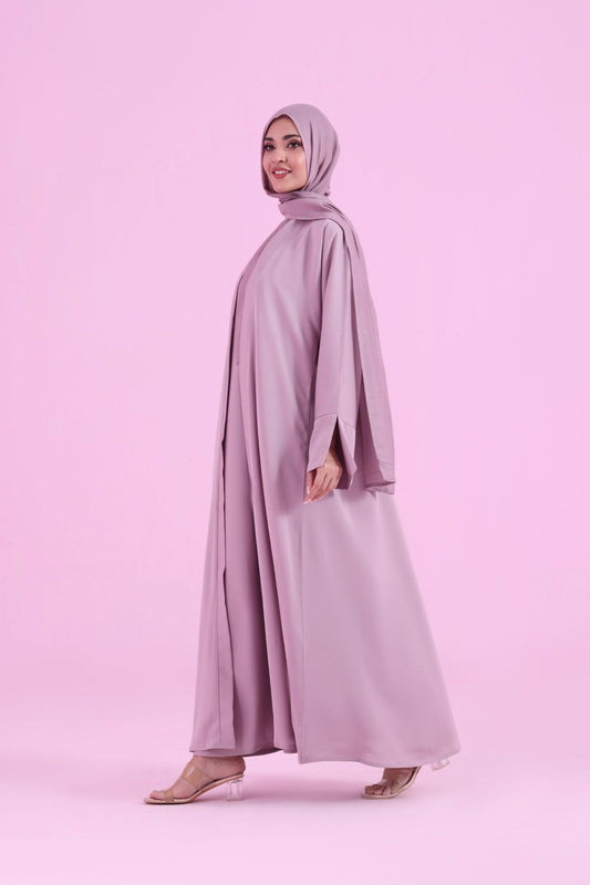 Basic Kimono Style Abaya - Nude Pink