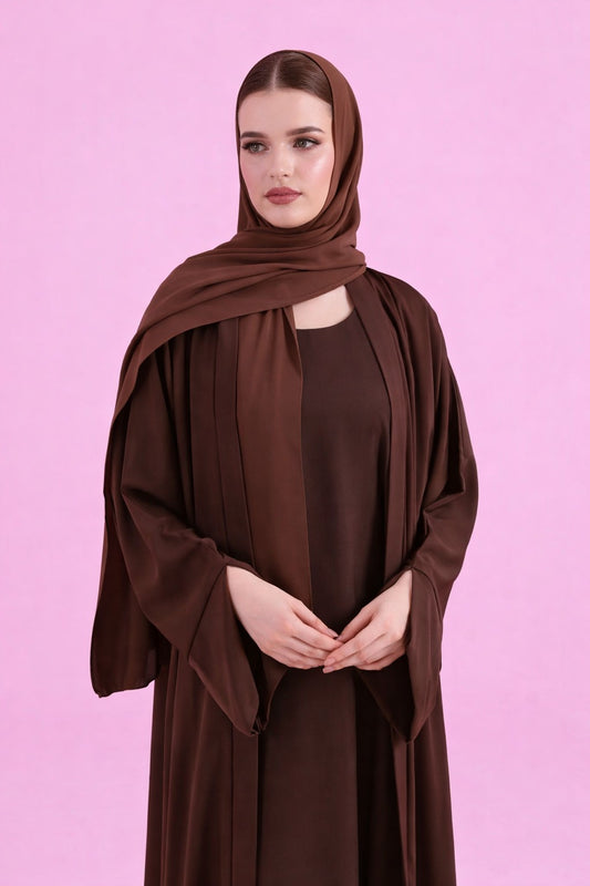 Kimono Style Abaya - Brown