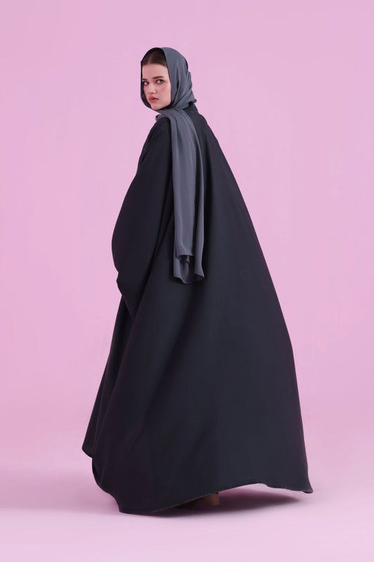 Flowy Farasha Cut Abaya - BLack