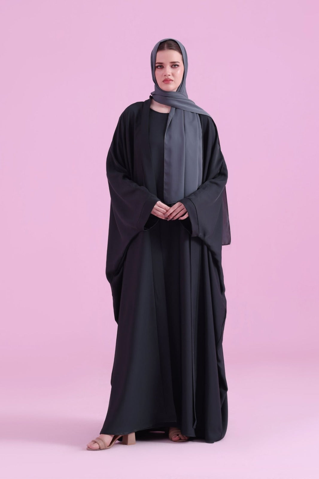 Flowy Farasha Cut Abaya - BLack