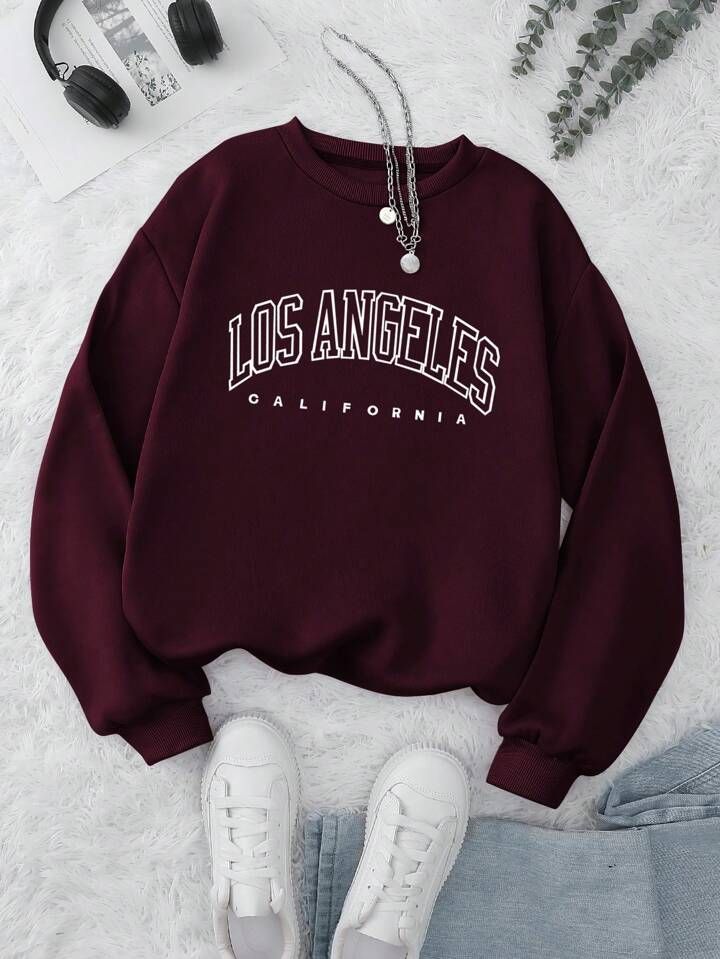 Los Angeles California Maroon Sweatshirt