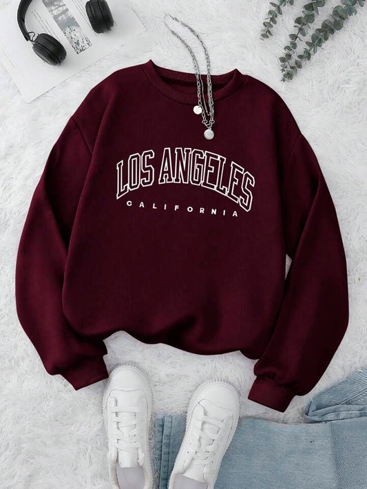 Los Angeles California Maroon Sweatshirt