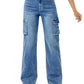 Blue Wide-Leg Jeans