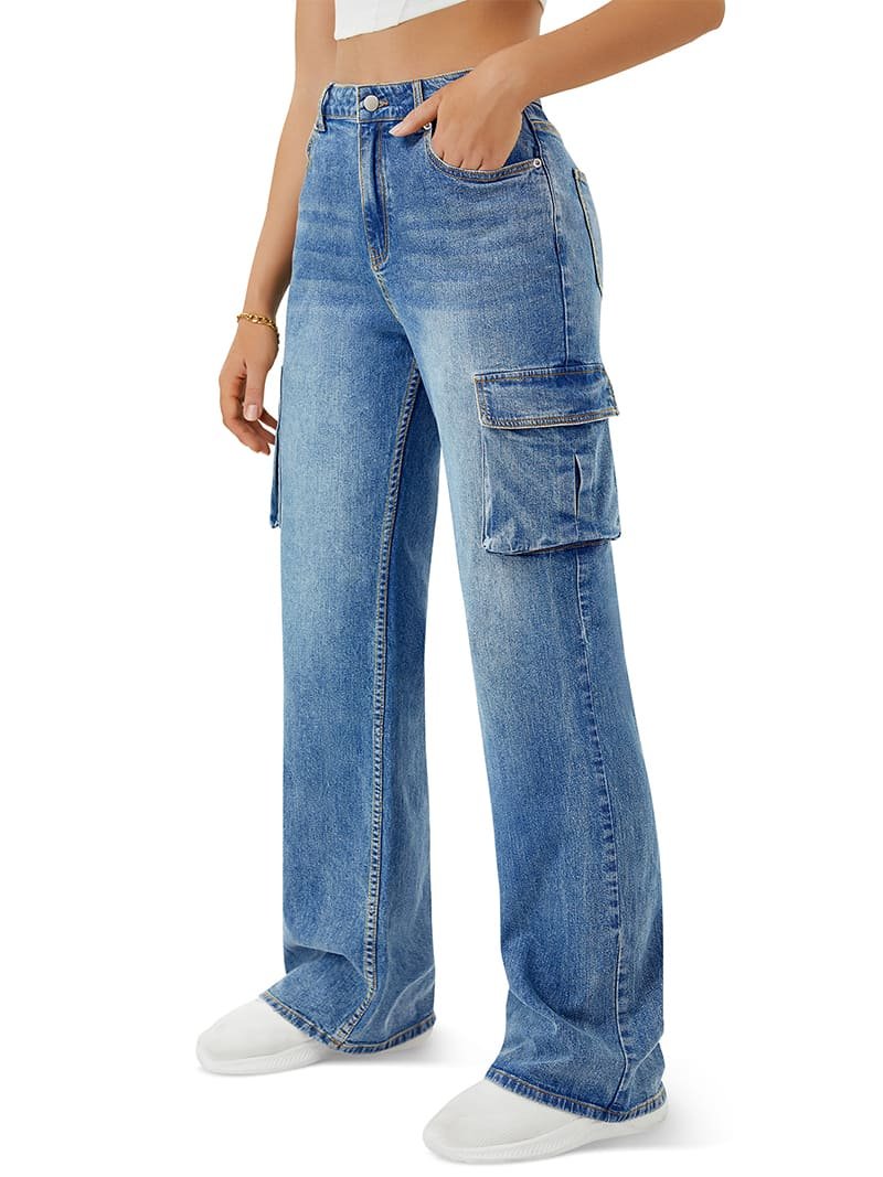 Blue Wide-Leg Jeans