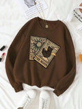 Brown Vintage Graphic Oversized Sweatshirt