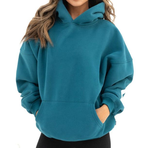 Teal Oversized Fleece Hoodie