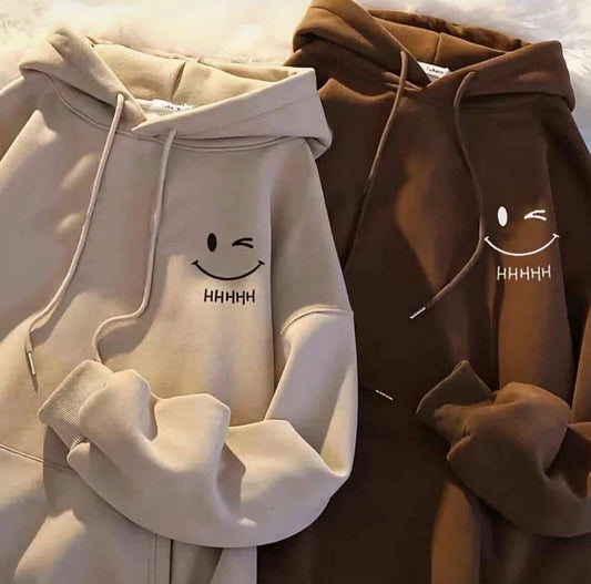 Matching Smiley Couple Hoodies – Cozy & Cute
