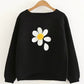 Daisy Flower Black Sweatshirt