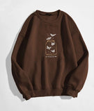 Butterflies Cup Printed Sweatshirt – Chocolate Brown