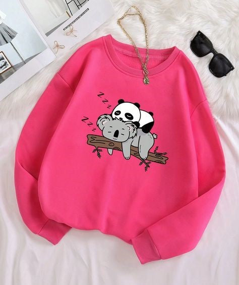 Hugging Pandas Hot Pink Sweatshirt