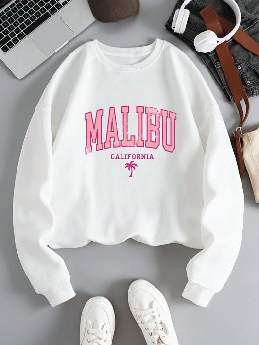 Malibu California White Sweatshirt