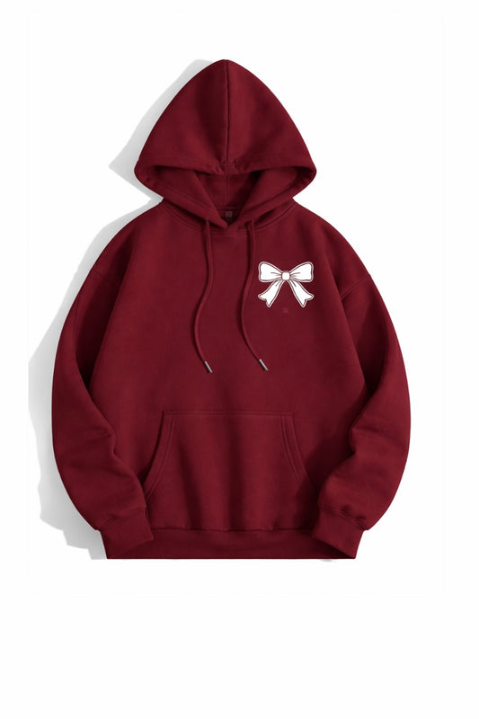 Burgundy Bow Hoodie – Cute & Cozy